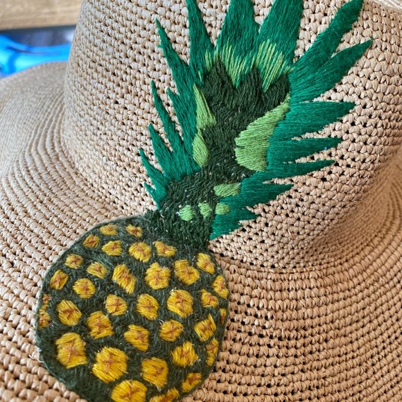 Luxe Ultra-wide Pineapple Straw Hat main image 5